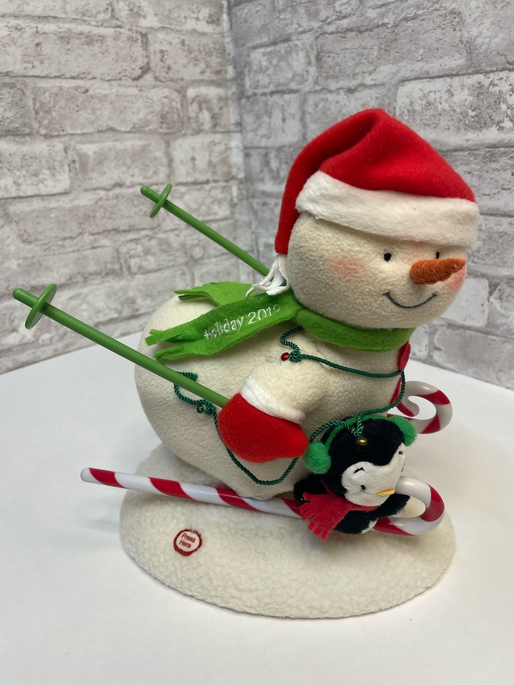 Hallmark Jingle Pals Swooshin' Duo Sing Skiing Snowman Penguin 2012 Works Great